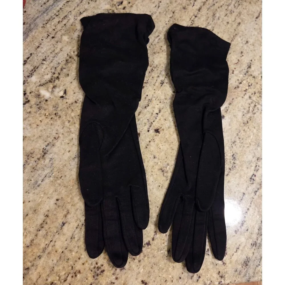 Vintage Womens Size M 7 Black Cotton Formal 13.5